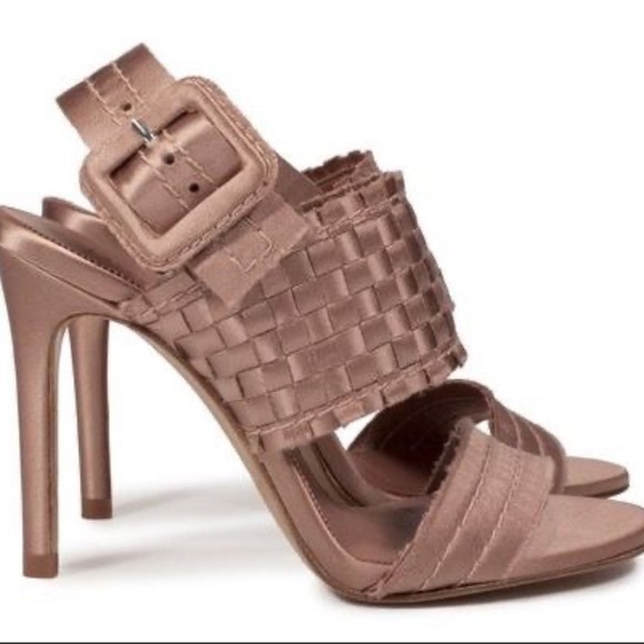 Pedro Garcia "Creta" Sandals in Bisque Satin, Size 37.5/US 7.5 - Picture 2 of 14